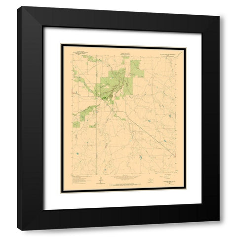 South West Antelope Creek Texas Quad - USGS 1962 Black Modern Wood Framed Art Print with Double Matting by USGS