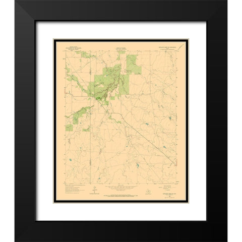 South West Antelope Creek Texas Quad - USGS 1962 Black Modern Wood Framed Art Print with Double Matting by USGS