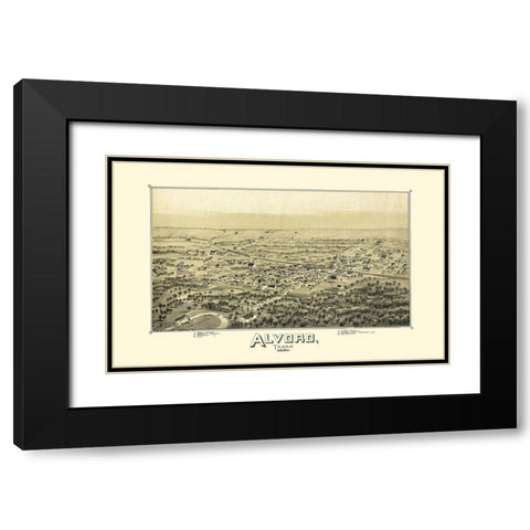 Alvord Texas - Fowler 1890 Black Modern Wood Framed Art Print with Double Matting by Fowler