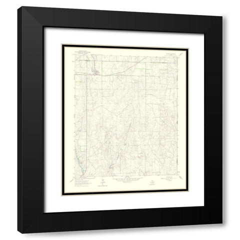Allison Texas Quad - USGS 1965 Black Modern Wood Framed Art Print with Double Matting by USGS