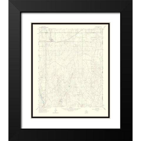 Allison Texas Quad - USGS 1965 Black Modern Wood Framed Art Print with Double Matting by USGS
