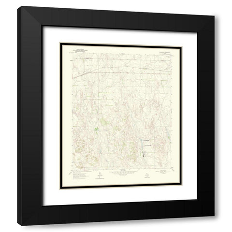 Allison Southwest Texas Quad - USGS 1969 Black Modern Wood Framed Art Print with Double Matting by USGS