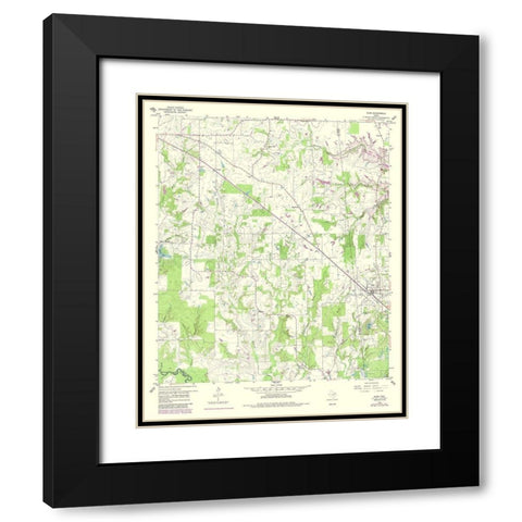 Alba Texas Quad - USGS 1958 Black Modern Wood Framed Art Print with Double Matting by USGS