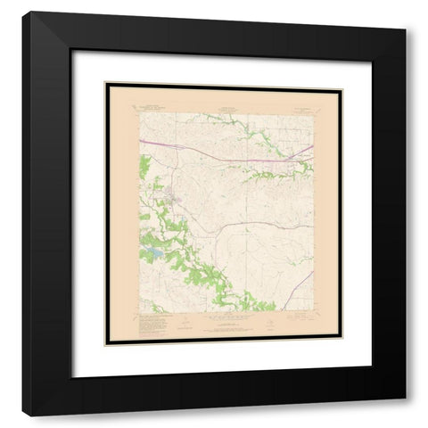 Aledo Texas Quad - USGS 1981 Black Modern Wood Framed Art Print with Double Matting by USGS