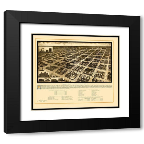 Amarillo Texas - Sturdivant 1912 Black Modern Wood Framed Art Print with Double Matting by Sturdivant