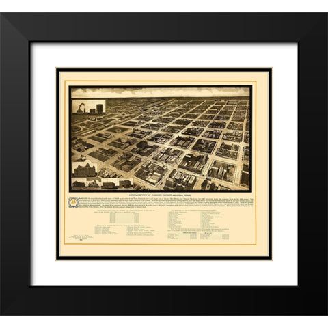 Amarillo Texas - Sturdivant 1912 Black Modern Wood Framed Art Print with Double Matting by Sturdivant