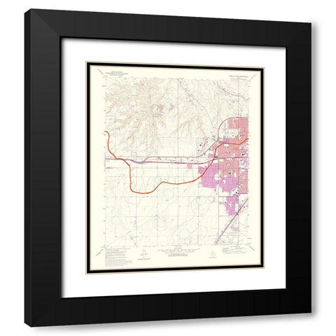 Amarillo West Texas Quad - USGS 1975 Black Modern Wood Framed Art Print with Double Matting by USGS