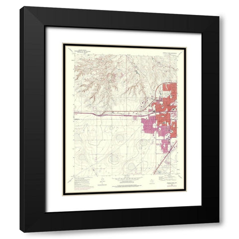 West Amarillo Texas Quad - USGS 1960 Black Modern Wood Framed Art Print with Double Matting by USGS