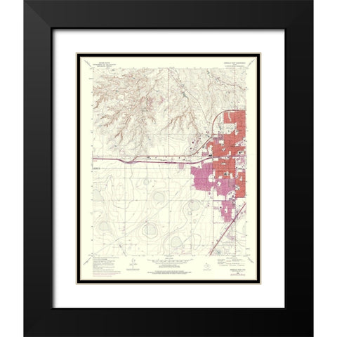 West Amarillo Texas Quad - USGS 1960 Black Modern Wood Framed Art Print with Double Matting by USGS