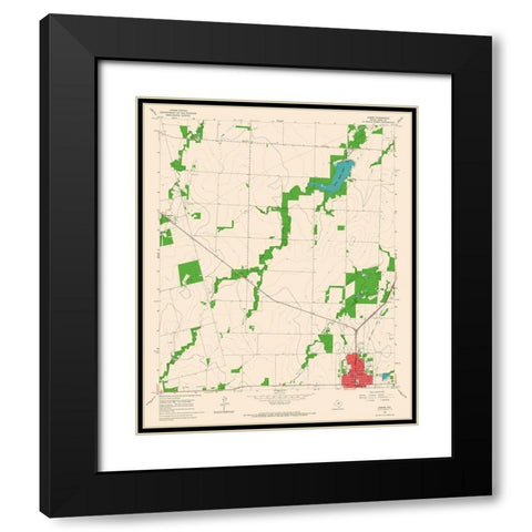 Anson Texas Quad - USGS 1965 Black Modern Wood Framed Art Print with Double Matting by USGS