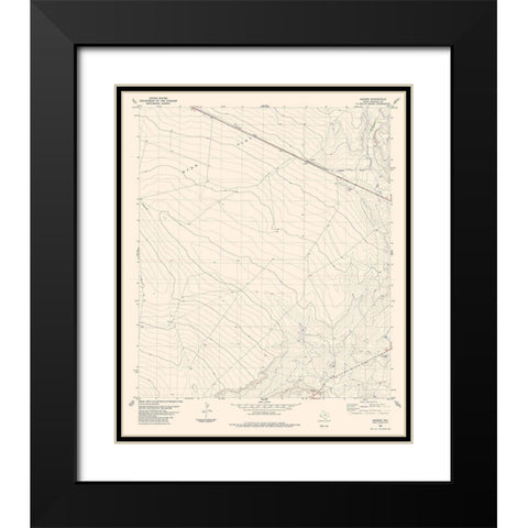 Aragon Texas Quad - USGS 1983 Black Modern Wood Framed Art Print with Double Matting by USGS