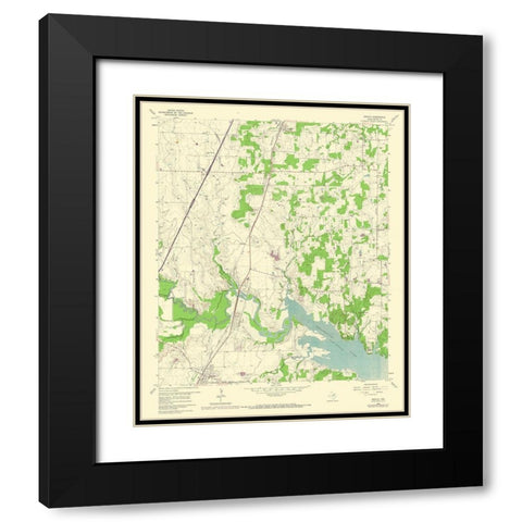 Argyle Texas Quad - USGS 1960 Black Modern Wood Framed Art Print with Double Matting by USGS