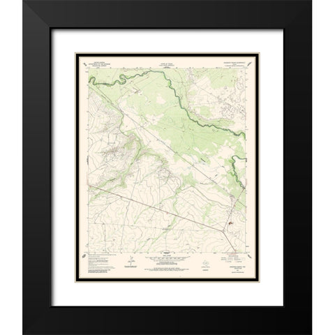 Anderson Ranch Texas Quad - USGS 1961 Black Modern Wood Framed Art Print with Double Matting by USGS
