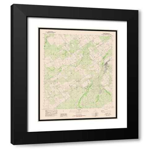 Asherton Texas Quad - USGS 1982 Black Modern Wood Framed Art Print with Double Matting by USGS