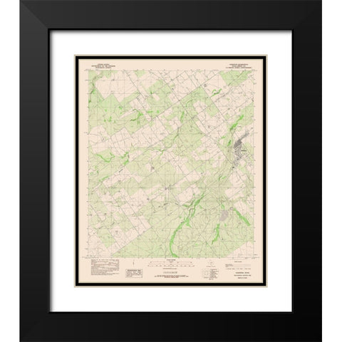 Asherton Texas Quad - USGS 1982 Black Modern Wood Framed Art Print with Double Matting by USGS