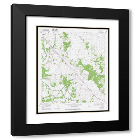 Ater Texas Quad - USGS 1955 Black Modern Wood Framed Art Print with Double Matting by USGS