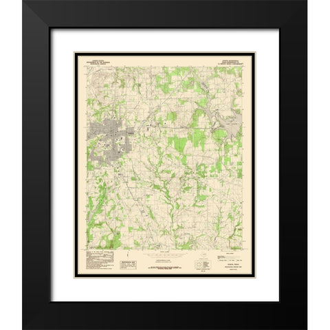 Athens Texas Quad - USGS 1984 Black Modern Wood Framed Art Print with Double Matting by USGS