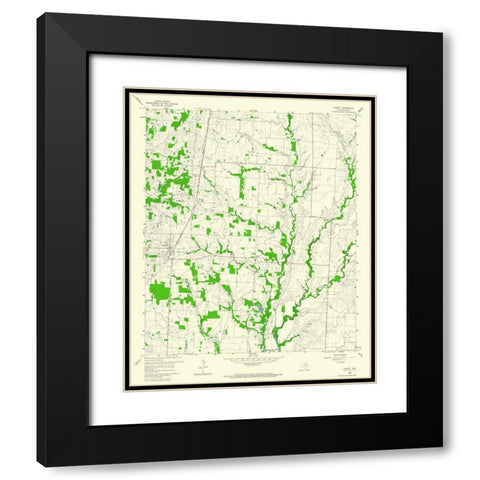 Aubrey Texas Quad - USGS 1960 Black Modern Wood Framed Art Print with Double Matting by USGS