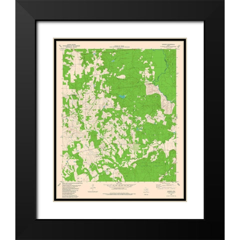Augusta Texas Quad - USGS 1982 Black Modern Wood Framed Art Print with Double Matting by USGS