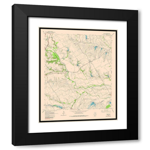 Avalon Texas Quad - USGS 1976 Black Modern Wood Framed Art Print with Double Matting by USGS