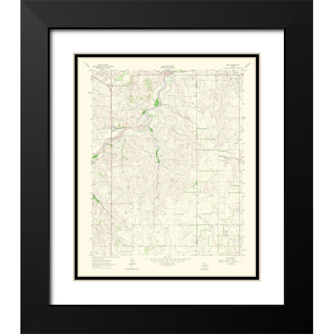 Back Texas Quad - USGS 1967 Black Modern Wood Framed Art Print with Double Matting by USGS