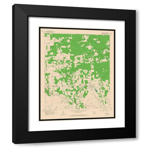 Bagwell Texas Quad - USGS 1964 Black Modern Wood Framed Art Print with Double Matting by USGS