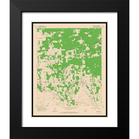 Bagwell Texas Quad - USGS 1964 Black Modern Wood Framed Art Print with Double Matting by USGS