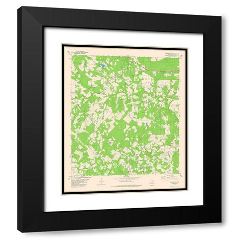 South West Bastrop Quad - USGS 1982 Black Modern Wood Framed Art Print with Double Matting by USGS