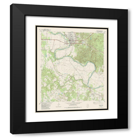 Bastrop Texas Quad - USGS 1982 Black Modern Wood Framed Art Print with Double Matting by USGS