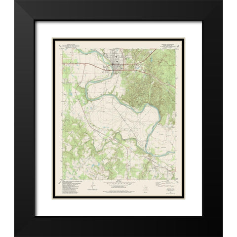 Bastrop Texas Quad - USGS 1982 Black Modern Wood Framed Art Print with Double Matting by USGS