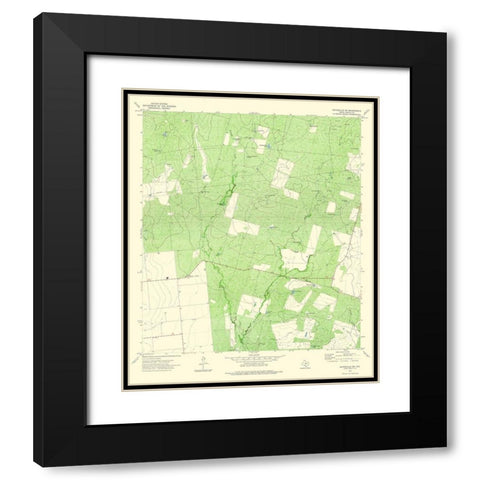 South West Batesville Texas Quad - USGS 1972 Black Modern Wood Framed Art Print with Double Matting by USGS