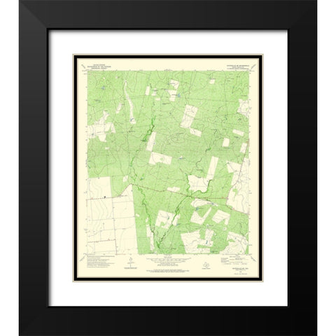 South West Batesville Texas Quad - USGS 1972 Black Modern Wood Framed Art Print with Double Matting by USGS