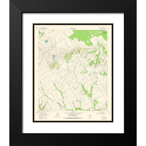 Bazette Texas Quad - USGS 1962 Black Modern Wood Framed Art Print with Double Matting by USGS