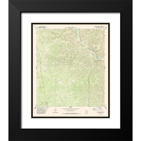 Bakers Crossing Texas Quad - USGS 1979 Black Modern Wood Framed Art Print with Double Matting by USGS