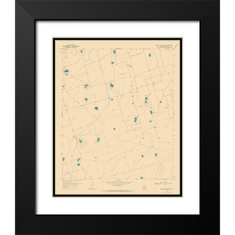 South East Benge Corner Texas Quad - USGS 1968 Black Modern Wood Framed Art Print with Double Matting by USGS