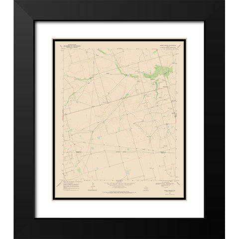 Benge Corner Texas Quad - USGS 1968 Black Modern Wood Framed Art Print with Double Matting by USGS