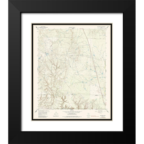 Bob Creek Texas Quad - USGS 1959 Black Modern Wood Framed Art Print with Double Matting by USGS