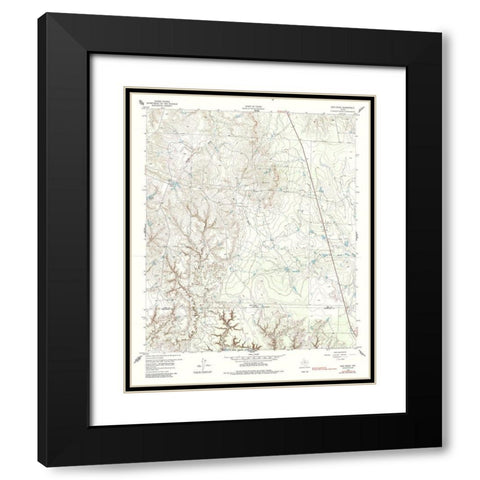 Bob Creek Texas Quad - USGS 1959 Black Modern Wood Framed Art Print with Double Matting by USGS