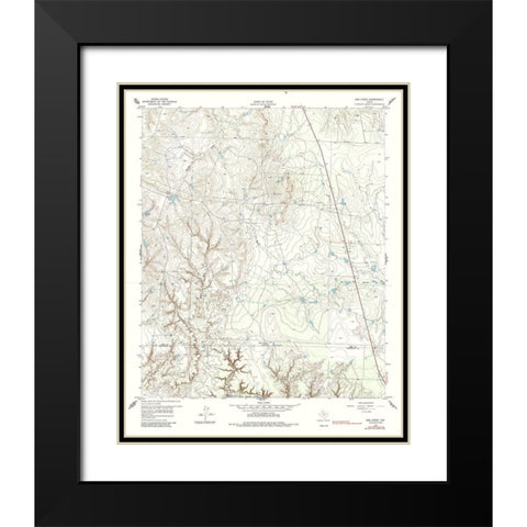 Bob Creek Texas Quad - USGS 1959 Black Modern Wood Framed Art Print with Double Matting by USGS