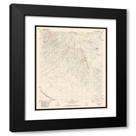 Burro Draw Texas Quad - USGS 1983 Black Modern Wood Framed Art Print with Double Matting by USGS