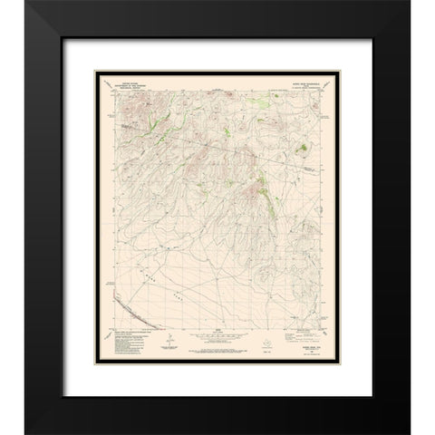 Burro Draw Texas Quad - USGS 1983 Black Modern Wood Framed Art Print with Double Matting by USGS