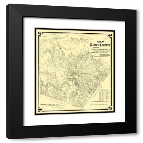 Bexar Texas Landowner - Rullmann 1897 Black Modern Wood Framed Art Print with Double Matting by Rullmann