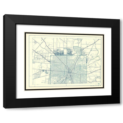 Bexar Texas Highway - Highway Dept 1936 Black Modern Wood Framed Art Print with Double Matting by Highway Dept