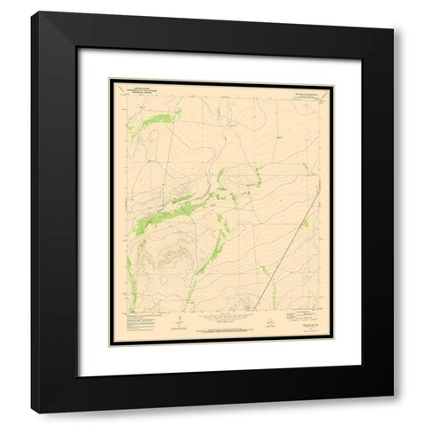 South West Belding Texas Quad - USGS 1970 Black Modern Wood Framed Art Print with Double Matting by USGS