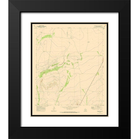 South West Belding Texas Quad - USGS 1970 Black Modern Wood Framed Art Print with Double Matting by USGS