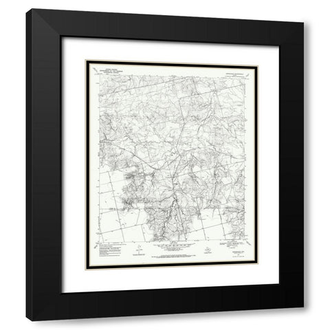 Bernecker Texas Quad - USGS 1969 Black Modern Wood Framed Art Print with Double Matting by USGS