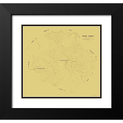 Bexar County Texas - Klappenbach 1871 Black Modern Wood Framed Art Print with Double Matting by Klappenbach
