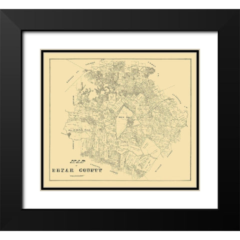 Bexar County Texas - 1879 Black Modern Wood Framed Art Print with Double Matting by Unknown