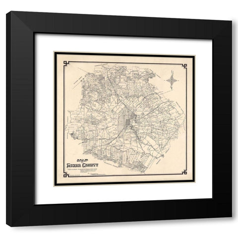 Bexar County Texas - 1887 Black Modern Wood Framed Art Print with Double Matting by Unknown