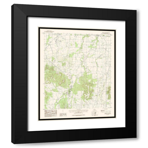 Buffalo Gap Texas Quad - USGS 1984 Black Modern Wood Framed Art Print with Double Matting by USGS